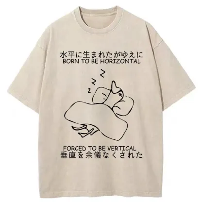 Tokyo-Tiger Born To Be Horizontal Washed T-Shirt