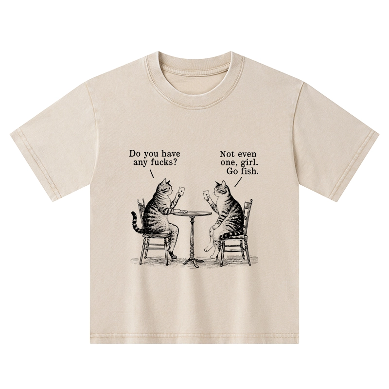 Tokyo-Tiger Cat Poker Night Kids Washed T-Shirt