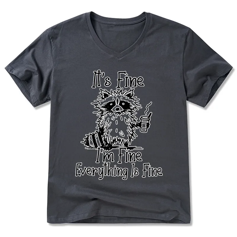 Tokyo-Tiger Raccoon Fine Meme V-Neck Classic T-Shirt