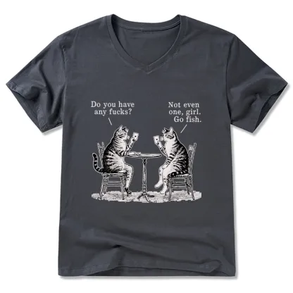 Tokyo-Tiger Cat Poker Night V-Neck Classic T-Shirt