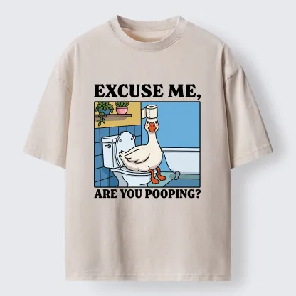 Tokyo-Tiger Are You Pooping Funny Washed T-Shirt