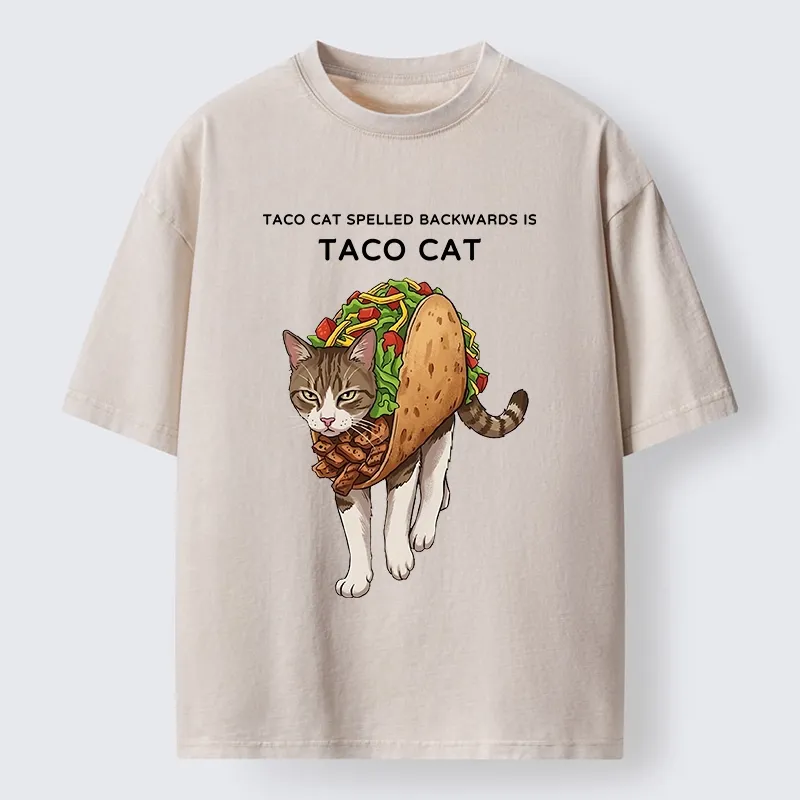 Tokyo-Tiger Cat In A Taco Shell Washed T-Shirt Sale