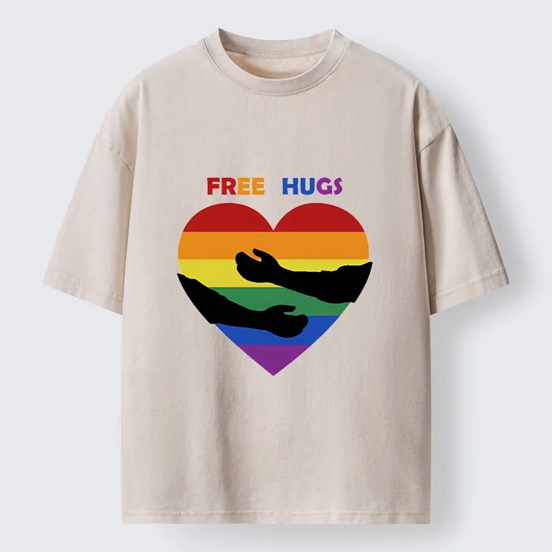 Tokyo-Tiger Spread Love With Free Hugs Washed T-Shirt Sale