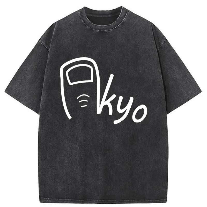 Tokyo-Tiger Tokyo Creative Text Washed T-Shirt