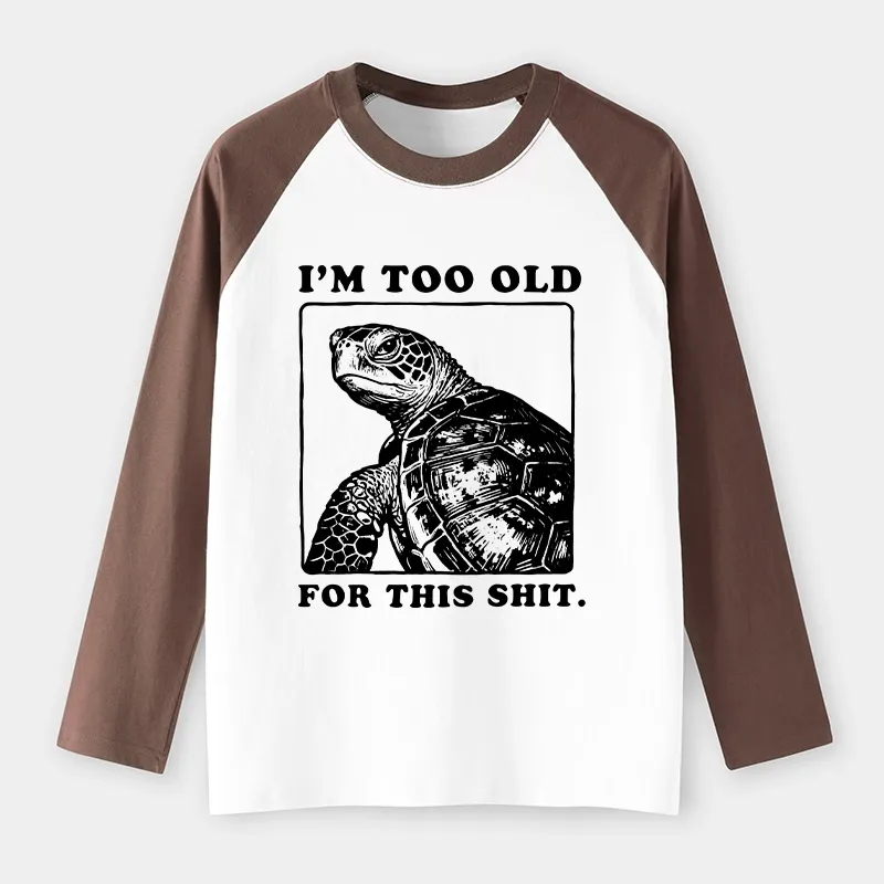 Tokyo-Tiger Turtle I Quit Meme Energy Raglan Long Sleeve T-shirt
