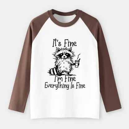 Tokyo-Tiger Raccoon Fine Meme Raglan Long Sleeve T-shirt
