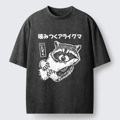Tokyo-Tiger Naughty Raccoon Washed T-Shirt