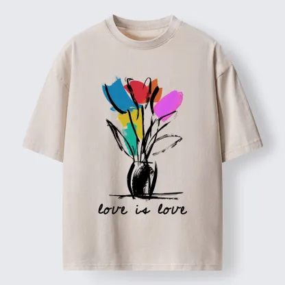 Tokyo-Tiger Pride Tulip Love Is Love Washed T-Shirt