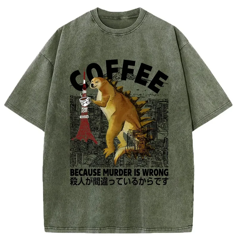 Tokyo-Tiger Because Murder Is Wrong Washed T-Shirt