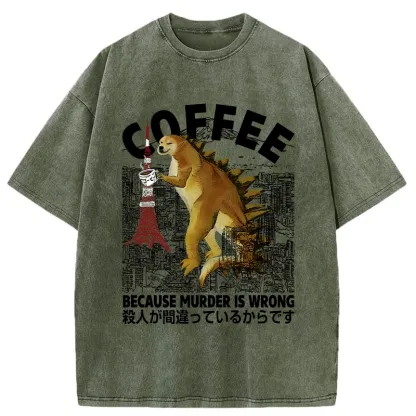 Tokyo-Tiger Because Murder Is Wrong Washed T-Shirt