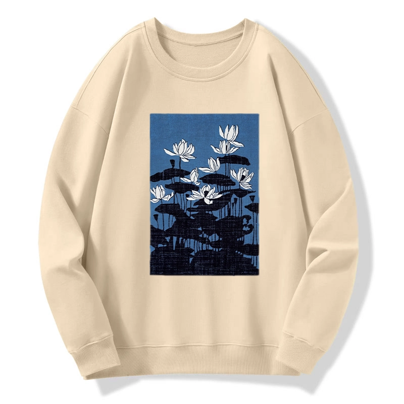 Tokyo-Tiger Blue Lotus Japanese Art Classic Sweatshirt