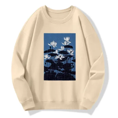 Tokyo-Tiger Blue Lotus Japanese Art Classic Sweatshirt