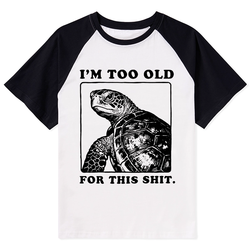 Tokyo-Tiger Turtle I Quit Meme Energy Raglan T-shirt