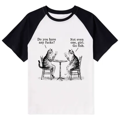 Tokyo-Tiger Cat Poker Night Raglan T-shirt
