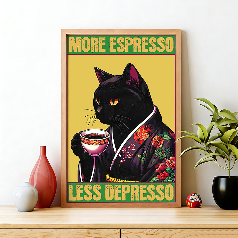 Tokyo-Tiger Up Caffeine Down Depression Wall Art Poster Sale