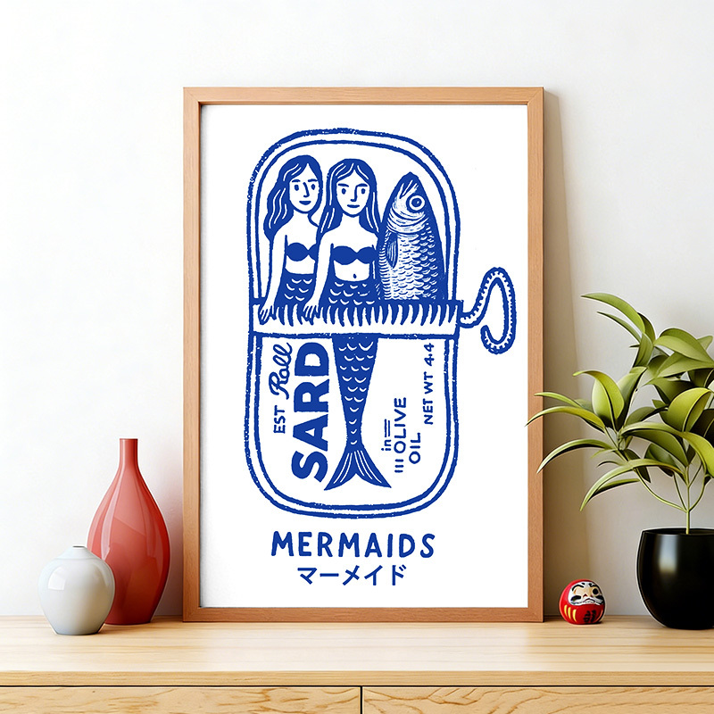 Tokyo-Tiger Mermaid Can Wall Art Poster Sale
