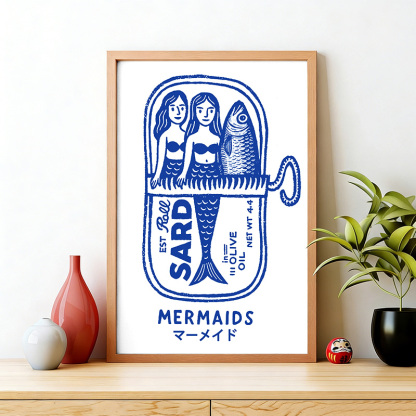 Tokyo-Tiger Mermaid Can Wall Art Poster