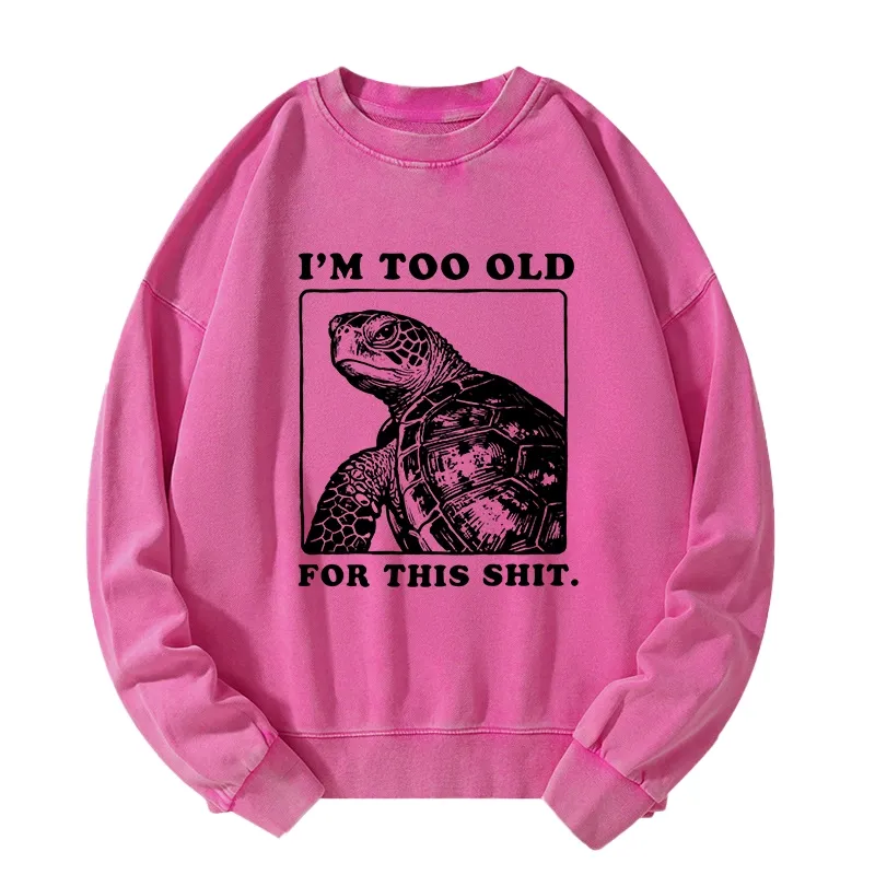 Tokyo-Tiger Turtle I Quit Meme Energy Washed Sweatshirt