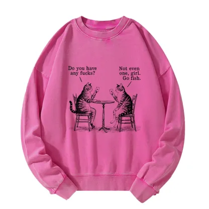 Tokyo-Tiger Cat Poker Night Washed Sweatshirt