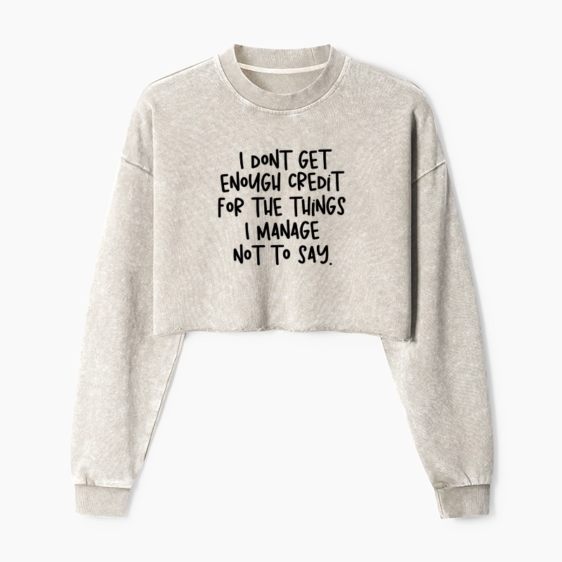 Tokyo-Tiger Saying No Is A Superpower Washed Crop Sweatshirt
