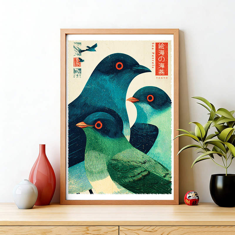 Tokyo-Tiger Petrels Of The Painted Sea Wall Art Poster