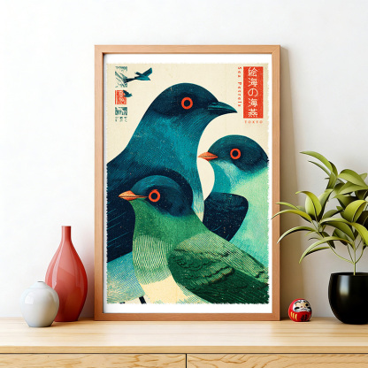 Tokyo-Tiger Petrels Of The Painted Sea Wall Art Poster