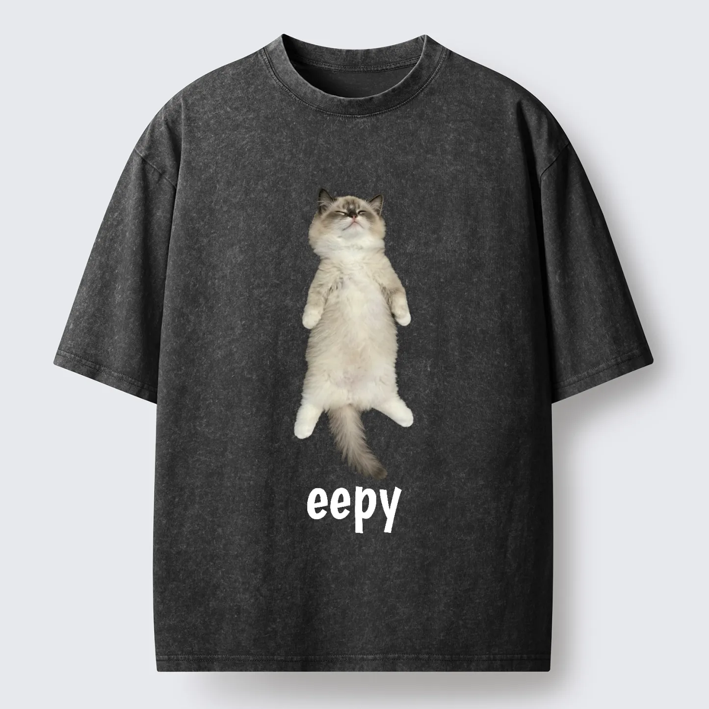 Tokyo-Tiger Cute Eepy Cat Washed T-Shirt