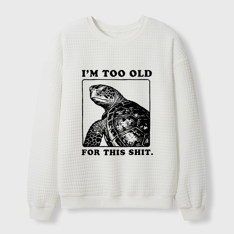Tokyo-Tiger Turtle I Quit Meme Energy Waffle Sweatshirt
