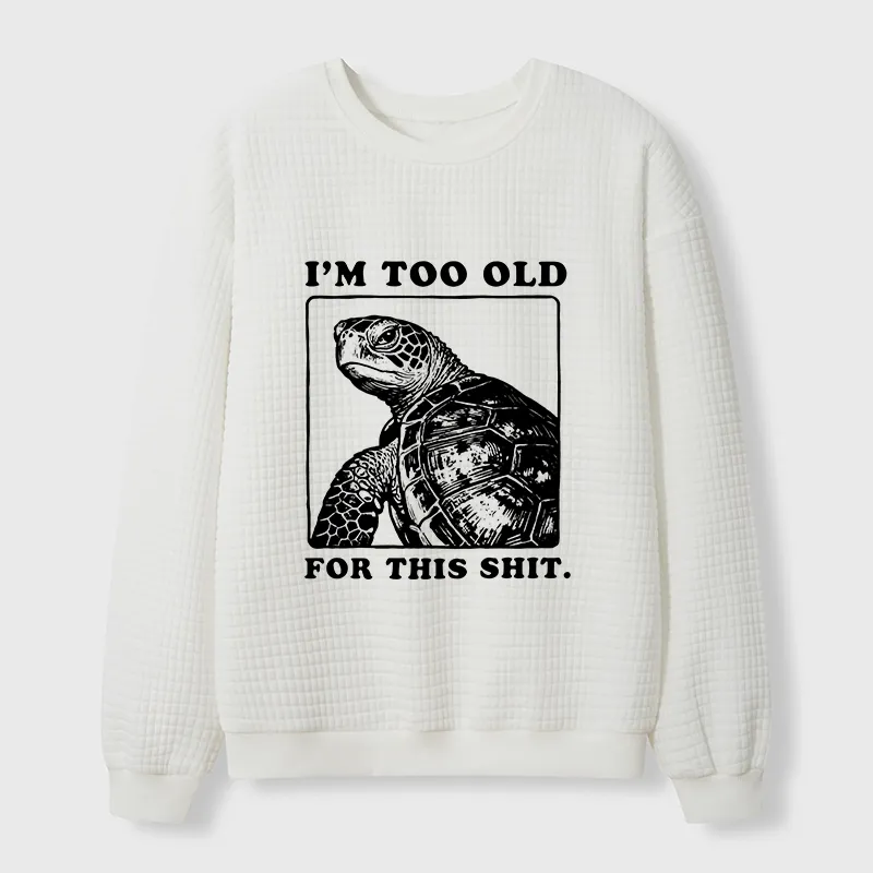 Tokyo-Tiger Turtle I Quit Meme Energy Waffle Sweatshirt Sale