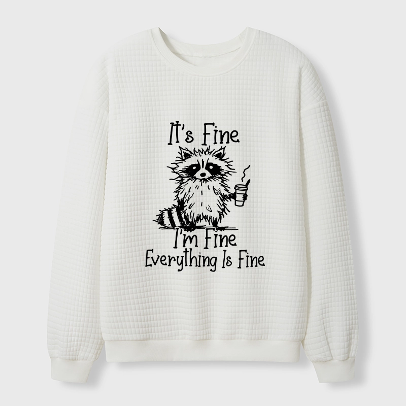 Tokyo-Tiger Raccoon Fine Meme Waffle Sweatshirt