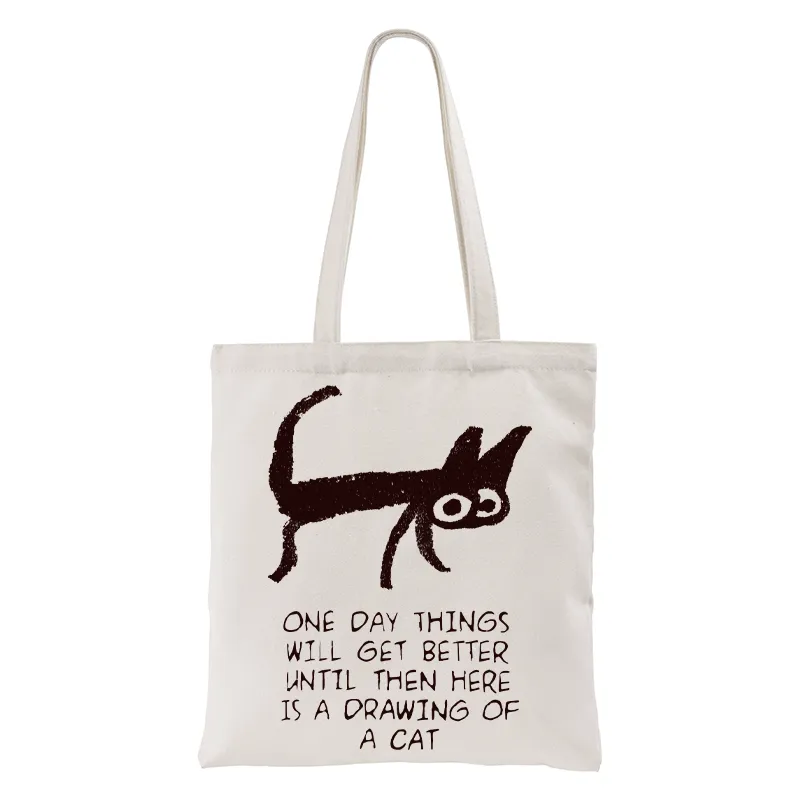 Tokyo-Tiger Cat Cheer Up Drawing Tote Bag