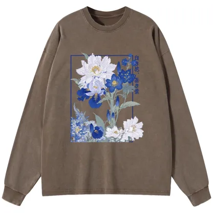 Tokyo-Tiger Blossoms Of The Firmament Washed Long Sleeve T-Shirt