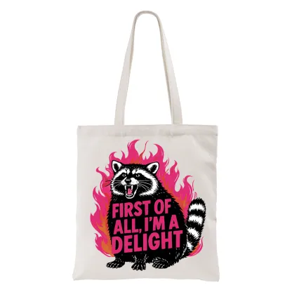 Tokyo-Tiger Angry Raccoon Funny Tote Bag