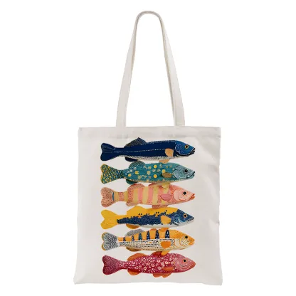 Tokyo-Tiger Colorful Fish Art Collection Tote Bag