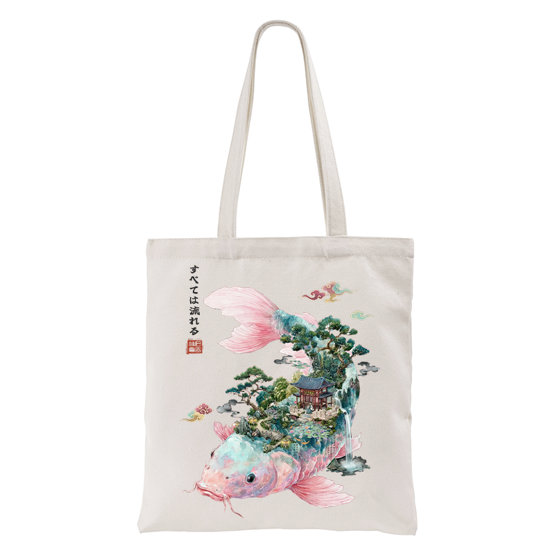 Tokyo-Tiger Journey Of The Flowing Koi Tote Bag