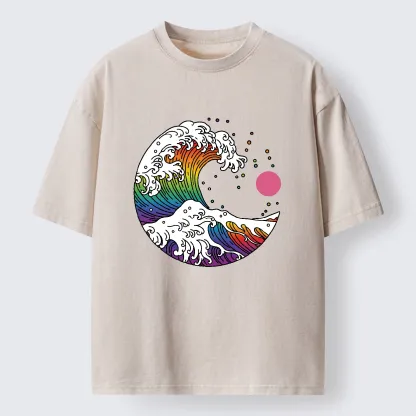 Tokyo-Tiger Rainbow Waves Washed T-Shirt