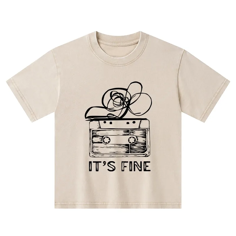 Tokyo-Tiger Cassette Fine Meme Kids Washed T-Shirt Sale