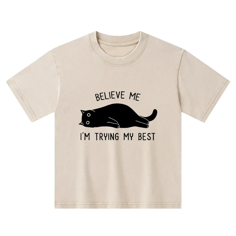 Tokyo-Tiger When Life Is Hard Nap First Kids Washed T-Shirt