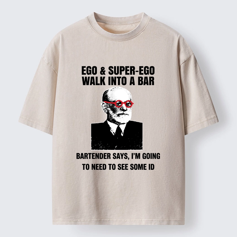 Tokyo-Tiger Funny Psychology Bar Joke Washed T-Shirt