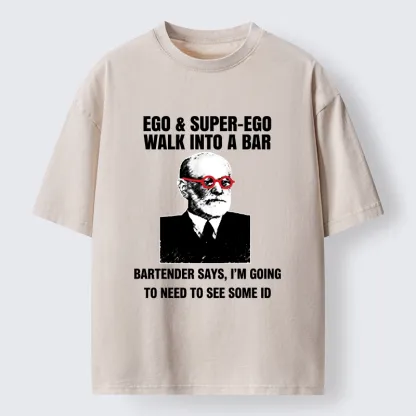 Tokyo-Tiger Funny Psychology Bar Joke Washed T-Shirt