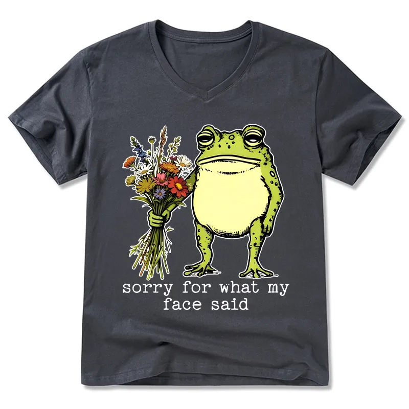 Tokyo-Tiger Frog Sorry Mode Activated V-Neck Classic T-Shirt