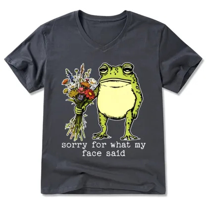 Tokyo-Tiger Frog Sorry Mode Activated V-Neck Classic T-Shirt