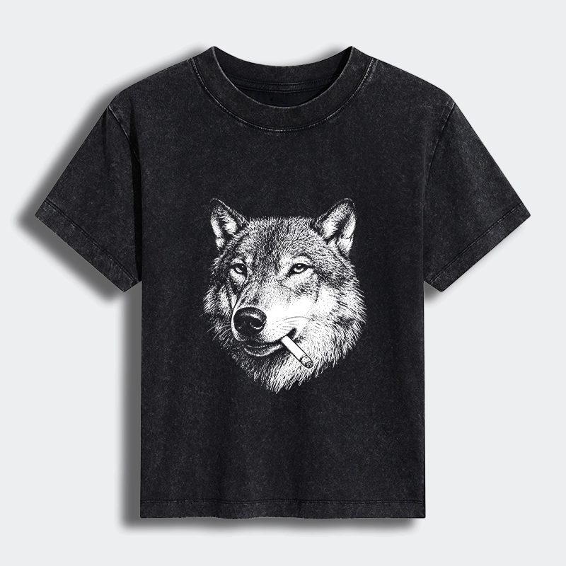 Tokyo-Tiger Cool Wolf Meme Bad Decisions Pending Women's Washed T-shirt