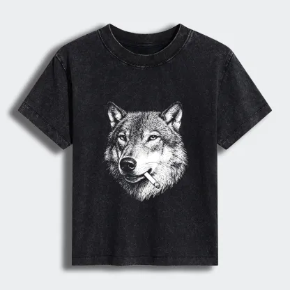 Tokyo-Tiger Cool Wolf Meme Bad Decisions Pending Women's Washed T-shirt