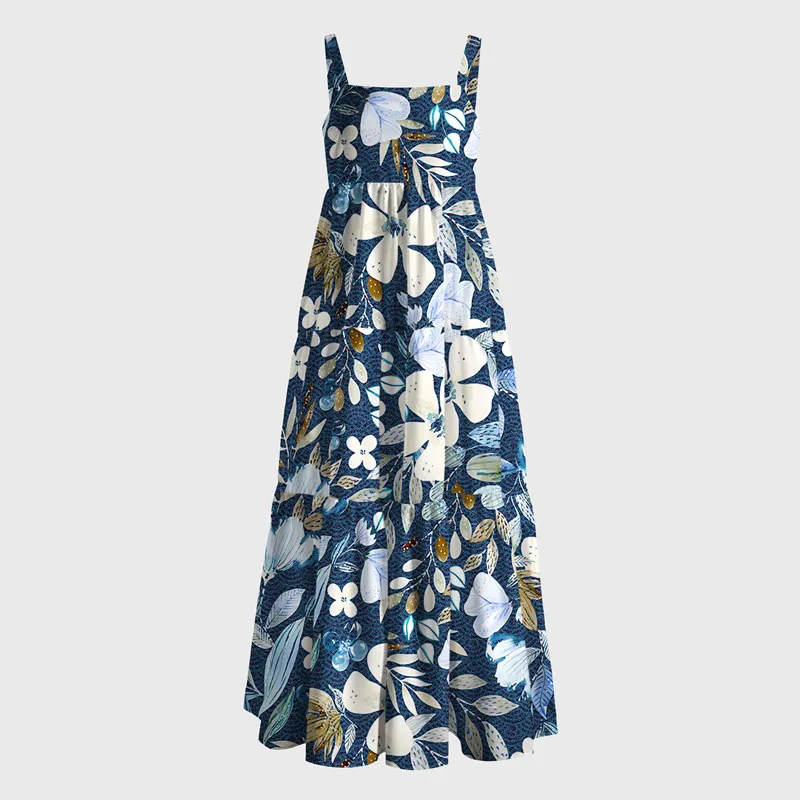 Tokyo-Tiger Colorful Floral Fantasy Maxi Dress