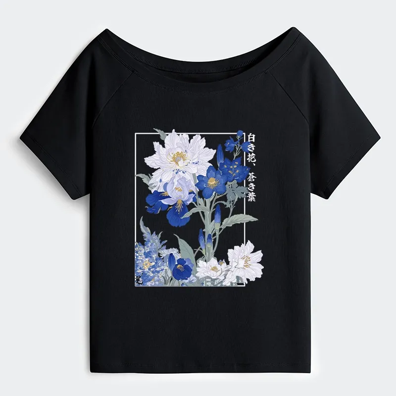 Tokyo-Tiger Blossoms Of The Firmament Off Shoulder T-Shirt