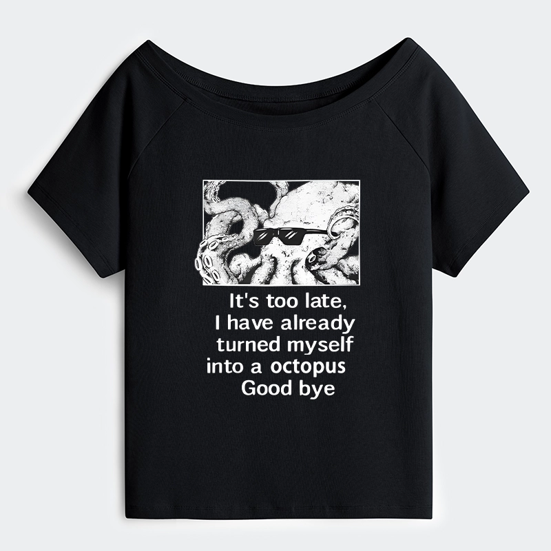 Tokyo-Tiger Octopus Meme I Disappeared Completely Off Shoulder T-Shirt