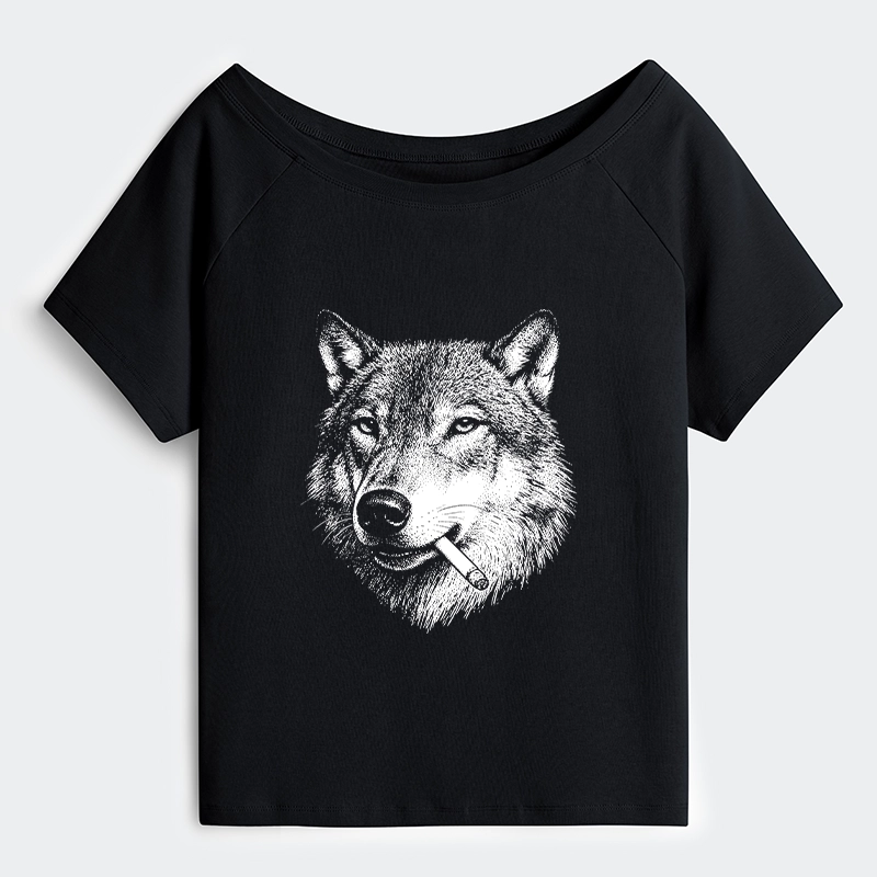 Tokyo-Tiger Cool Wolf Meme Bad Decisions Pending Shoulder T-Shirt