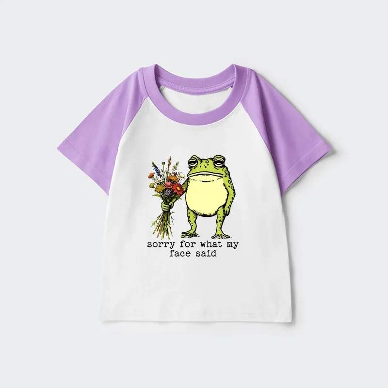 Tokyo-Tiger Frog Sorry Mode Activated Kids Raglan T-shirt
