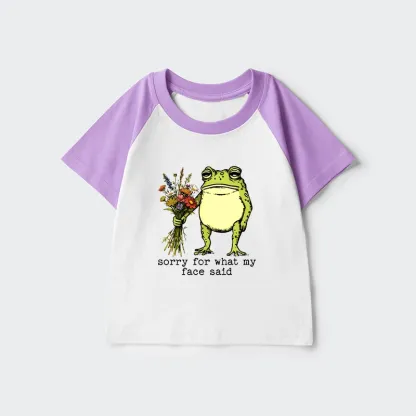 Tokyo-Tiger Frog Sorry Mode Activated Kids Raglan T-shirt